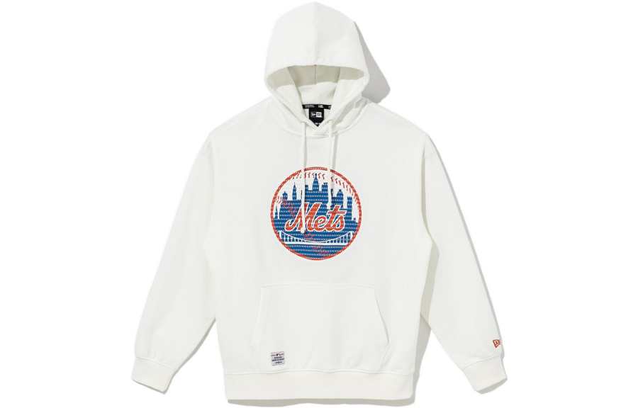 New Era Sweatshirts Men's White Hooded Non Detachable Moderate Straight Fit