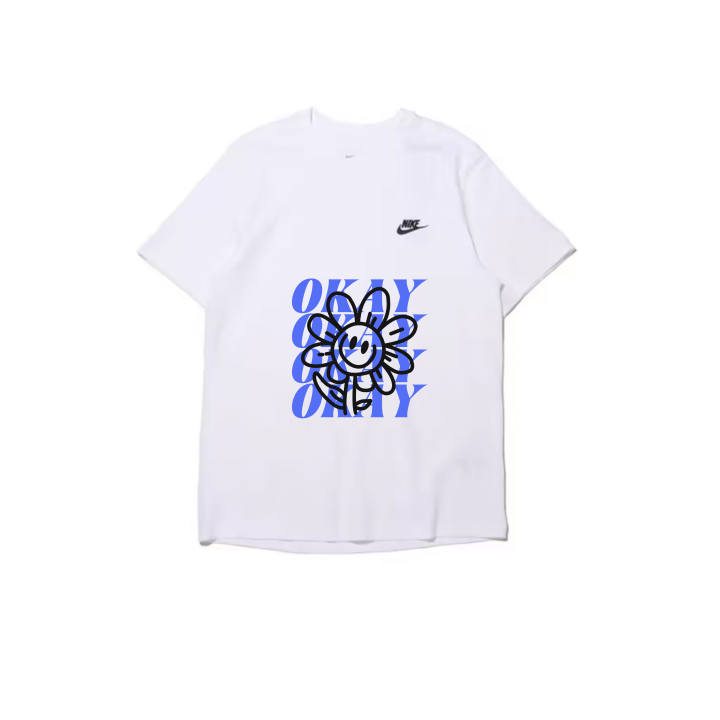 Nike Nike T Shirts Men's White Crew Neck Moderate Straight Fit