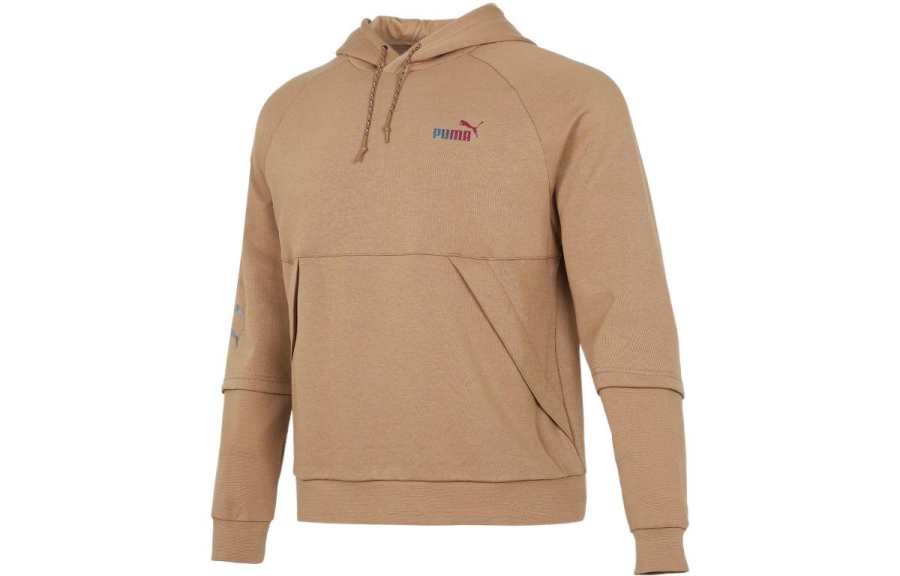 PUMA Sweatshirts Unisex Khaki Hooded Moderate Plus Size
