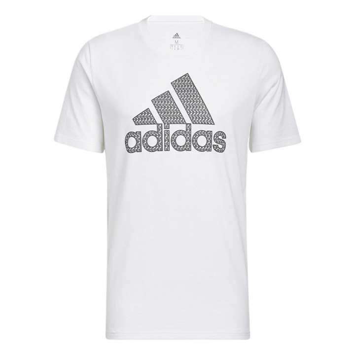 Adidas Adidas T Shirts Men's White Crew Neck Moderate Straight Fit