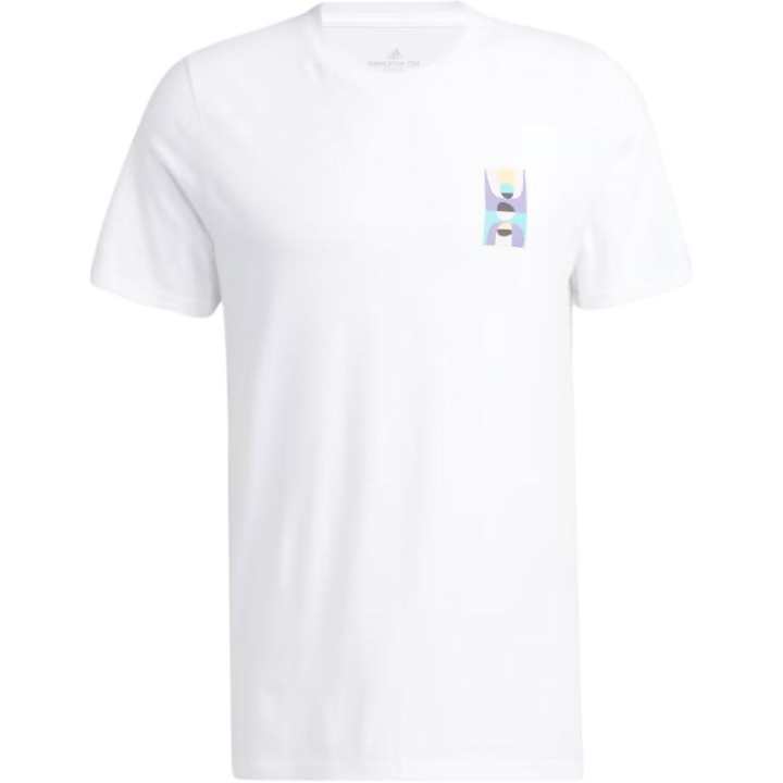Adidas Adidas T Shirts Men's White Crew Neck Moderate Straight Fit