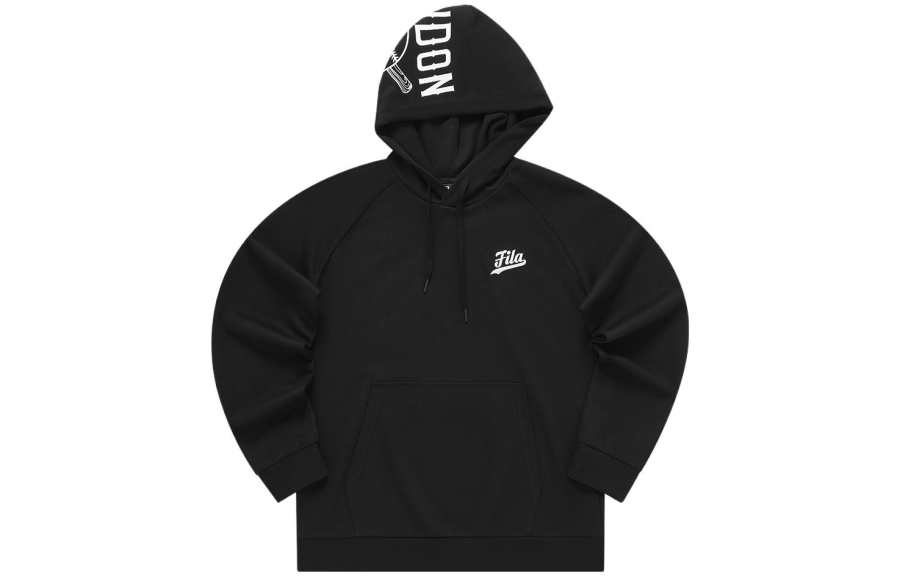 FILA FUSION BASEBALL Sweatshirts Men's Jet Black Hooded Moderate Regular
