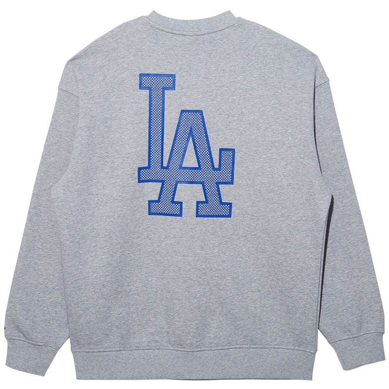 New Era MLB LA 3D Effect Mesh Print Crew Neck Pullover Fleece Lined American Sweatshirt Unisex Clothing