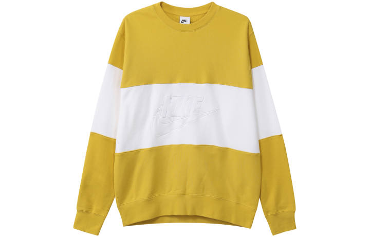 Nike Nike Club Men's French Terry Colour-Blocked Crew Yellow