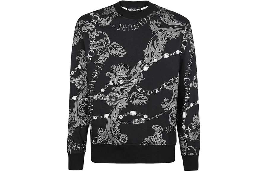 VERSACE JEANS COUTURE VERSACE JEANS Baroque-Pattern Printed Crewneck Sweatshirt