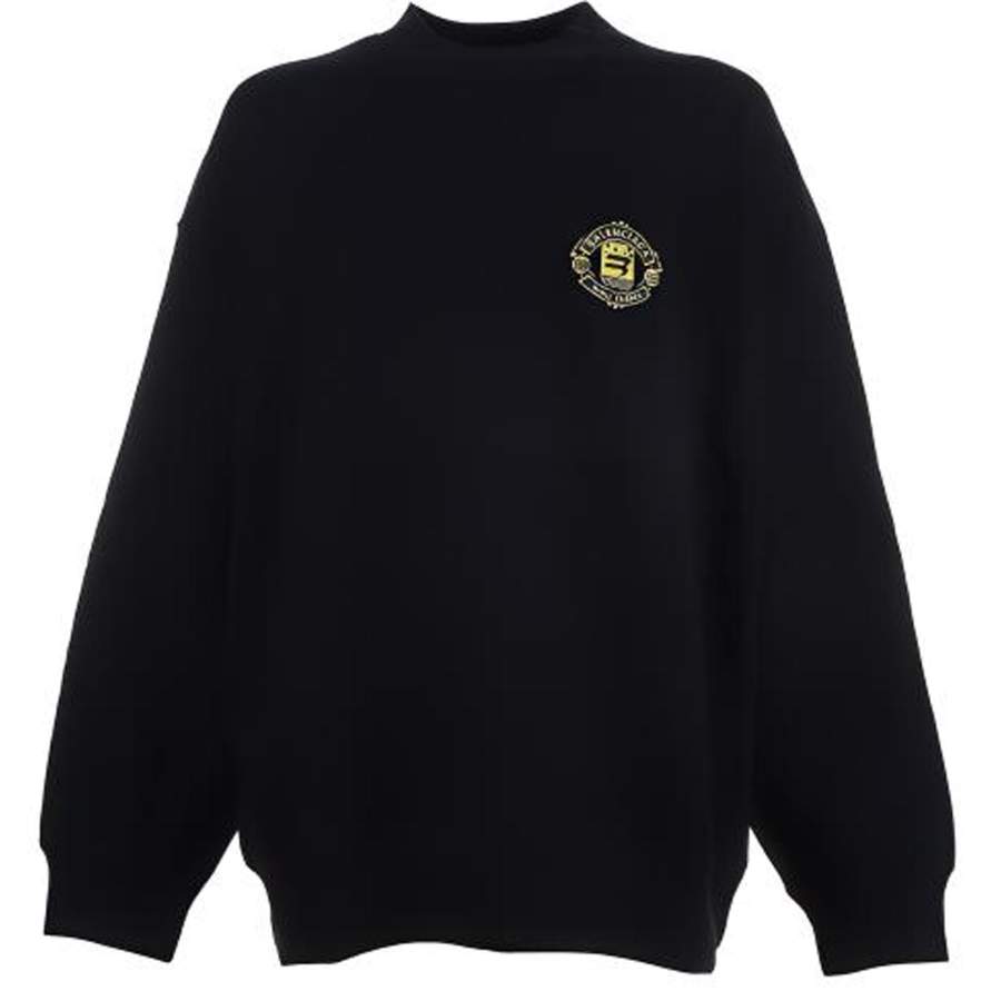 Balenciaga Sweatshirts Men's Black Crew Neck Moderate Regular
