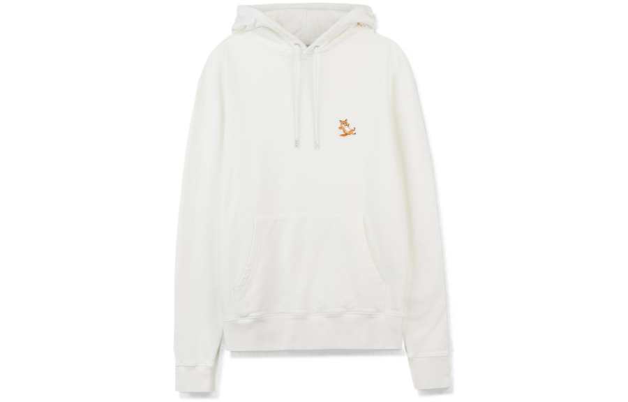 Maison Kitsune Sweatshirts Unisex Ivory White Hooded Moderate Regular