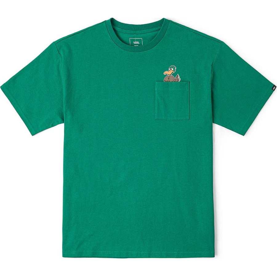 Vans T Shirts Unisex Green Crew Neck Moderate Straight Fit