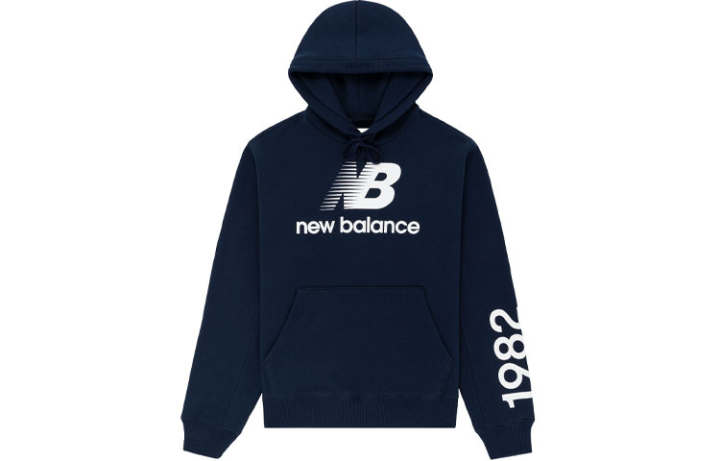 New Balance New Balance Teddy Made Sweatshirts Unisex Navy Blue Hooded Moderate Regular