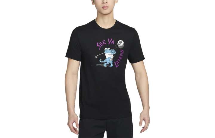Nike Nike T Shirts Men's Black Crew Neck Moderate Straight Fit