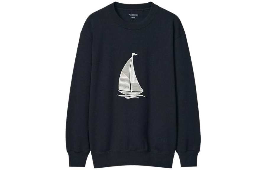 UNIQLO X JW Anderson Uniqlo Jw Anderson Co Branded Series Sweatshirts Men's Black Crew Neck Moderate Regular