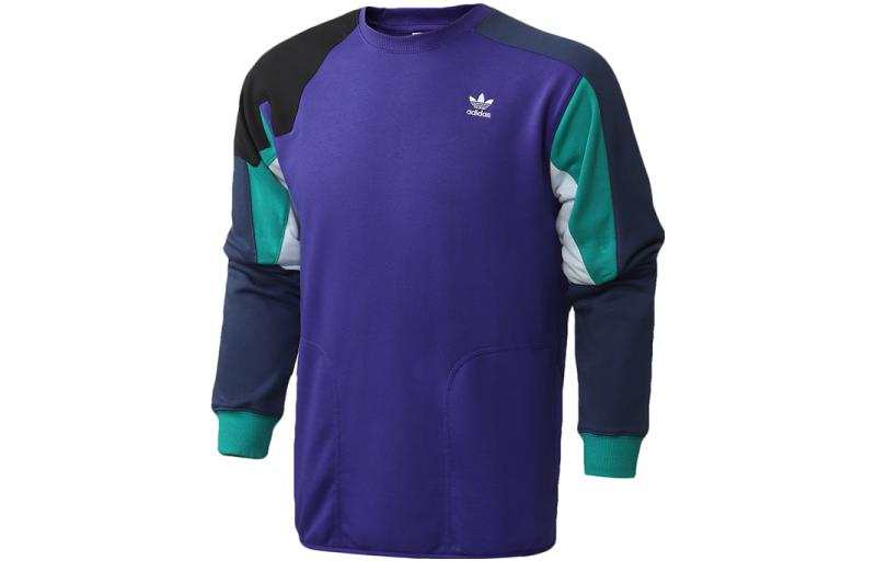 Adidas Originals Sweatshirts Men's Blue Crew Neck Moderate Regular