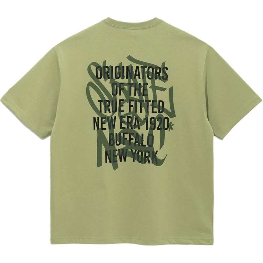 New Era T Shirts Unisex Olive Green Crew Neck