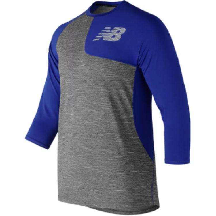 New Balance New Balance T Shirts Men's Blue Crew Neck Moderate Straight Fit