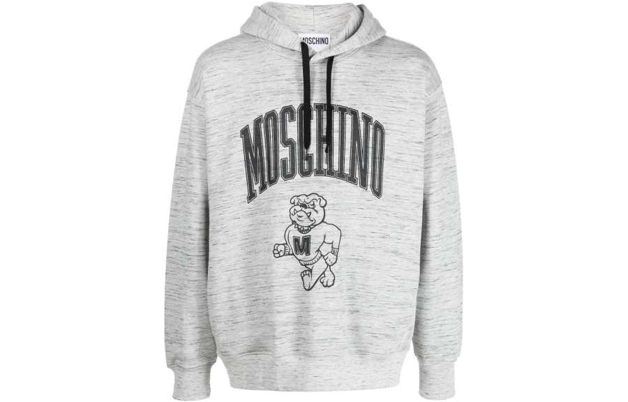 MOSCHINO Varsity Logo Printed Drawstring Hoodie