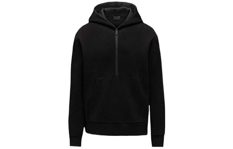 Moncler Sweatshirts Men's Black Hooded Thickened