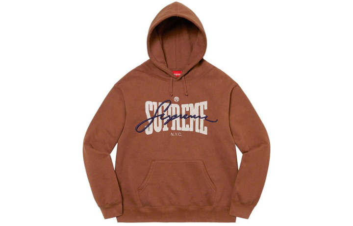 Supreme Supreme "SS 22 Dark Teal" chenille-embroidered hoodie