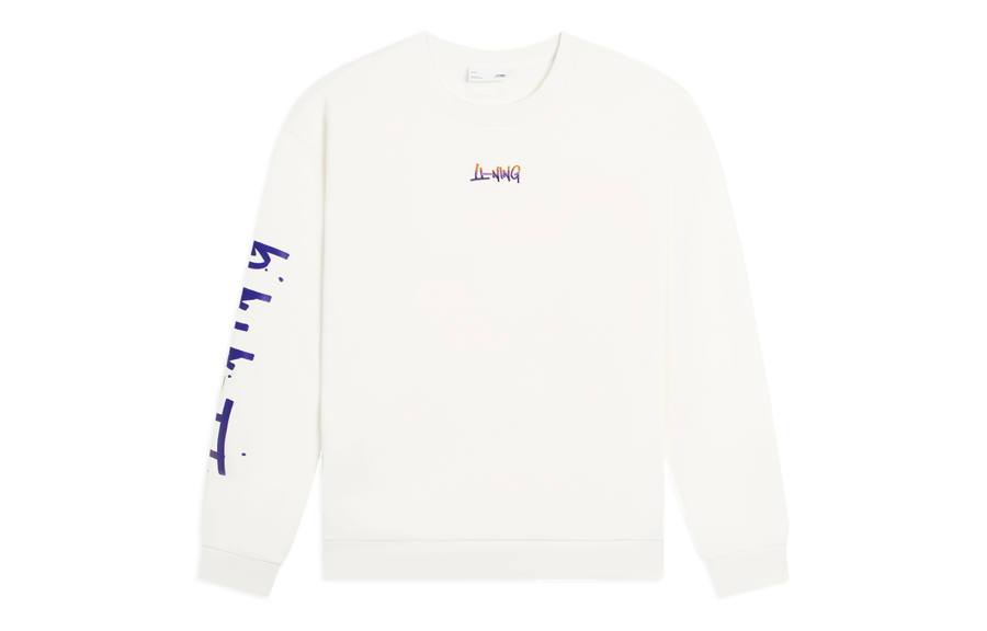Li-Ning Li Ning Sports Life Collection Sweatshirts Unisex Ivory Crew Neck Moderate Regular