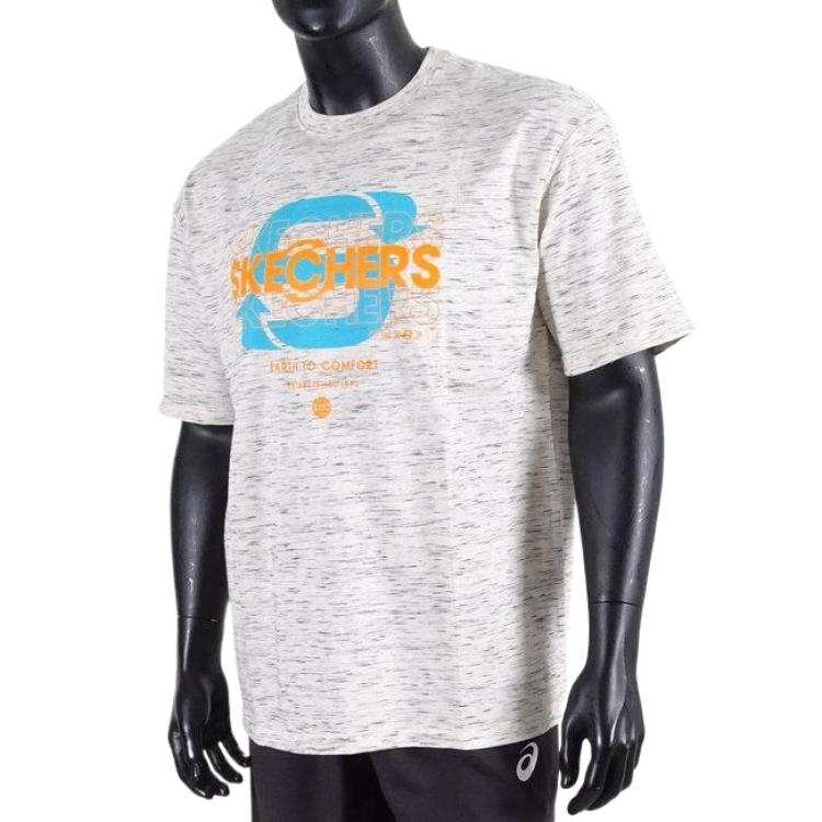 Skechers T Shirts Men's Beige Crew Neck