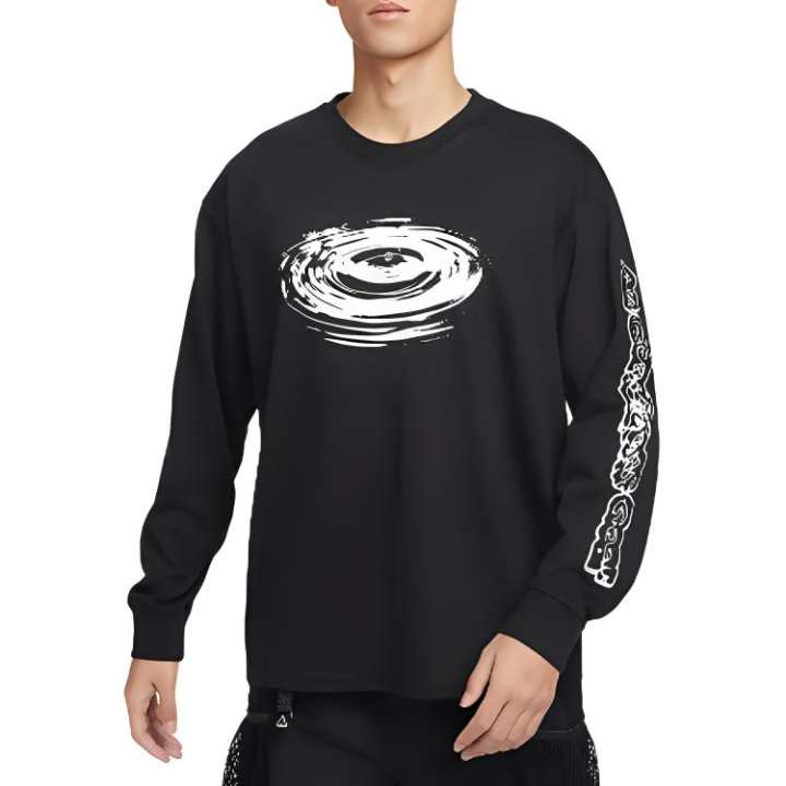 Nike Nike T Shirts Men's Black Crew Neck Moderate Straight Fit