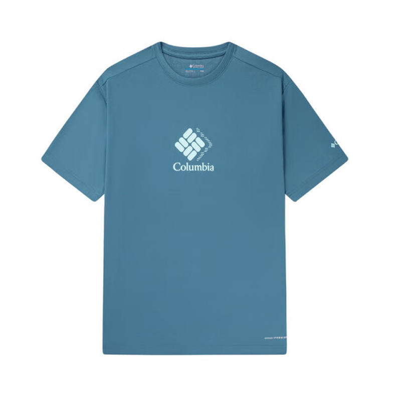 Columbia T Shirts Men's Blue Crew Neck Moderate Straight Fit