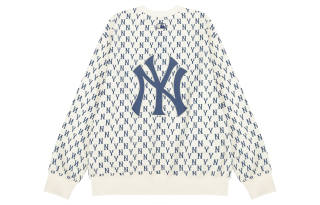MLB Old Flower Sweatshirts Unisex Cream Crew Neck Moderate Other