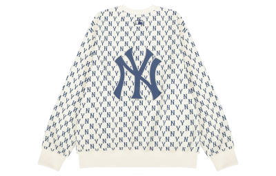 MLB Old Flower Sweatshirts Unisex Cream Crew Neck Moderate Other