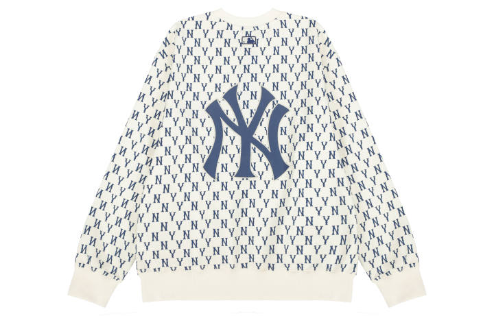MLB MLB Old Flower Sweatshirts Unisex Cream Crew Neck Moderate Other