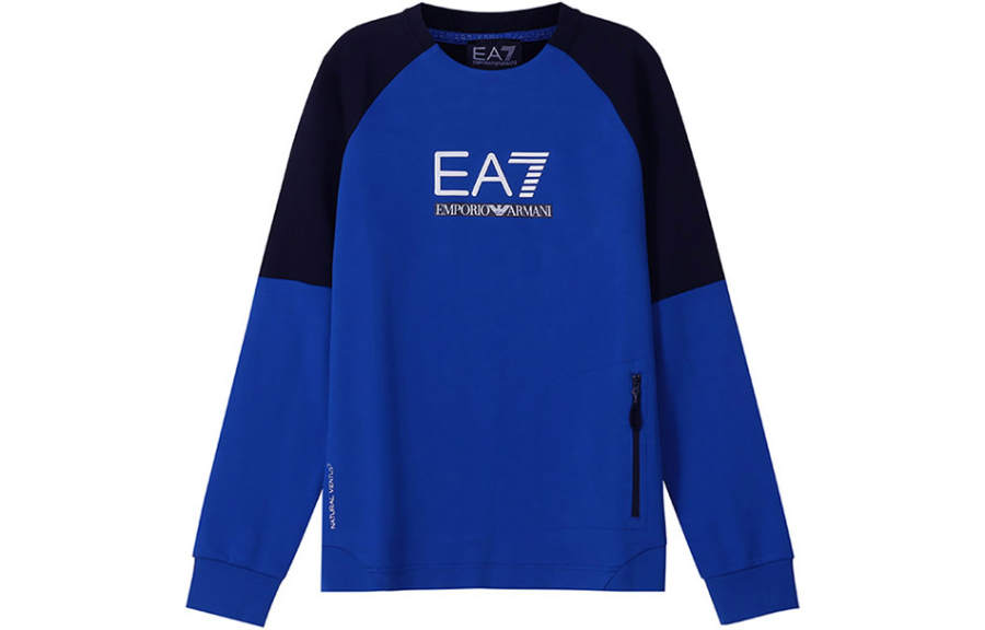 EMPORIO ARMANI Sweatshirts Men's Royal Blue Crew Neck Moderate Regular