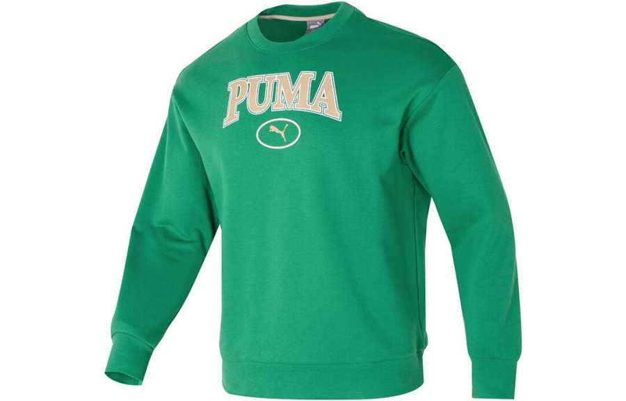 PUMA Sweatshirts Unisex Green Crew Neck Moderate Regular