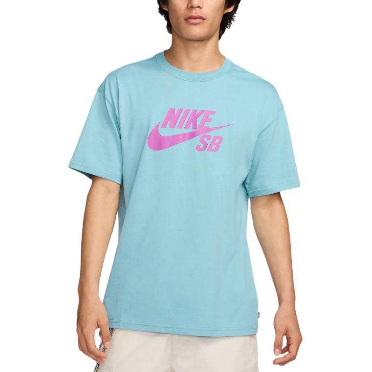 Nike Nike T Shirts Men's Turquoises Crew Neck Moderate Straight Fit