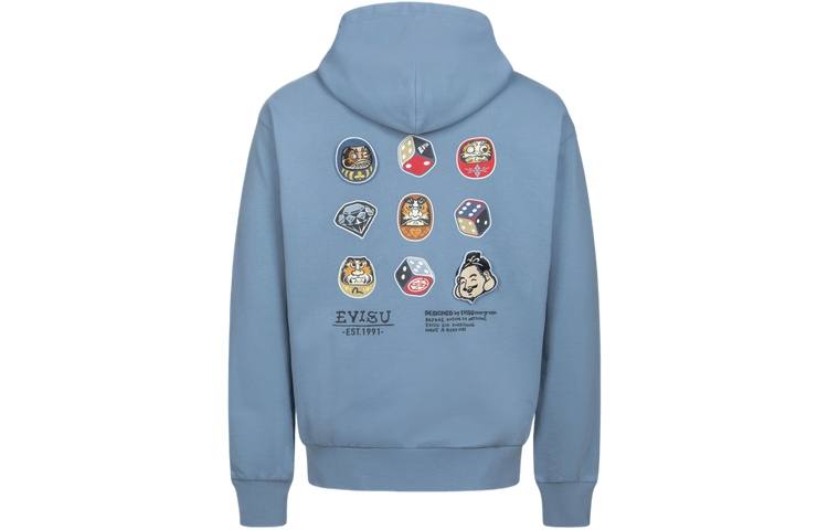 EVISU EVISU SS24 Sweatshirt Men's Gray Blue