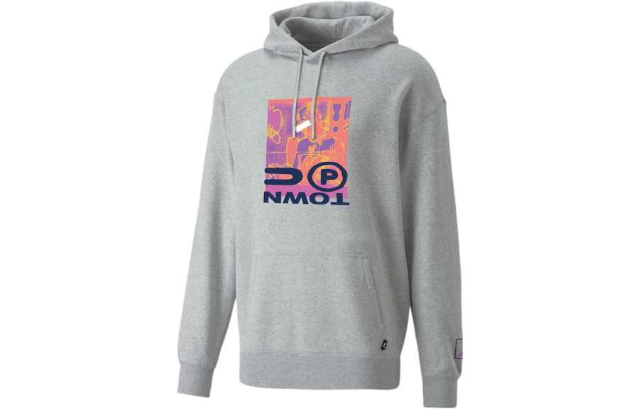 PUMA Sweatshirts Unisex Gray Hooded Moderate Regular
