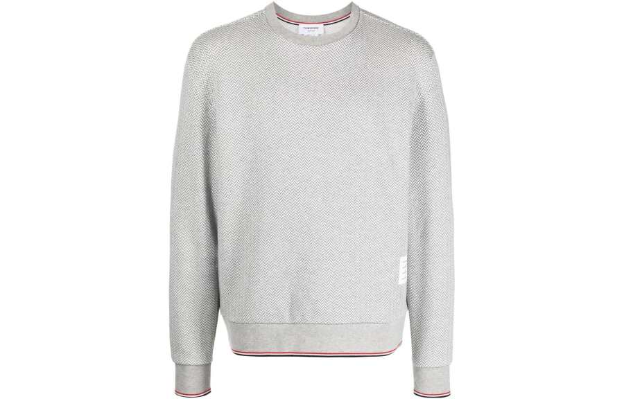 THOM BROWNE THOM BROWNE Herringbone Pattern Crewneck Sweater
