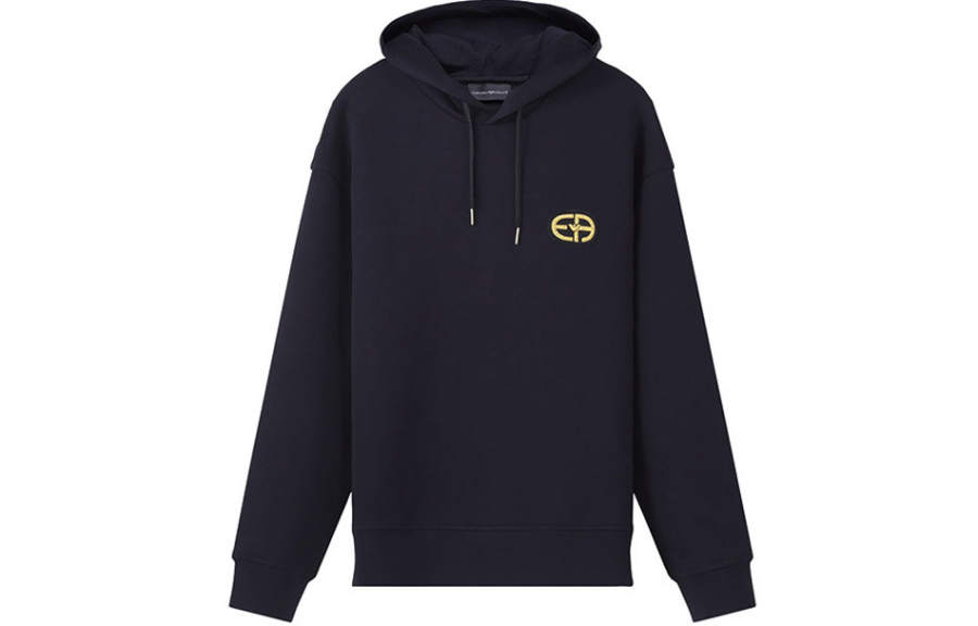 EMPORIO ARMANI Sweatshirts Men's Dark Marine Blue Hooded Moderate Regular