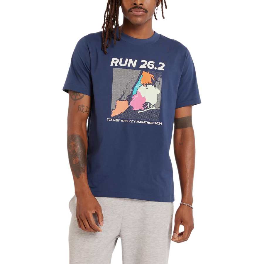 New Balance New Balance TCSNYC Marathon Graphic T Shirt Men's Marine