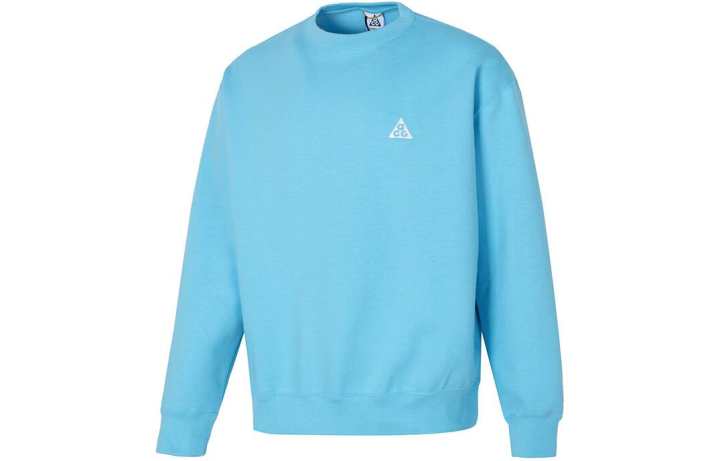Nike Nike Therma FIT Letter Embroidery Fleece Lined Crew Neck Training Sports Sweatshirt Men's Sky Blue