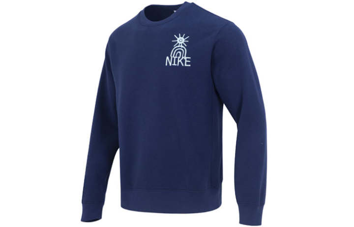 Nike Nike Sweatshirts Men's Dark Navy Blue Crew Neck Moderate Regular