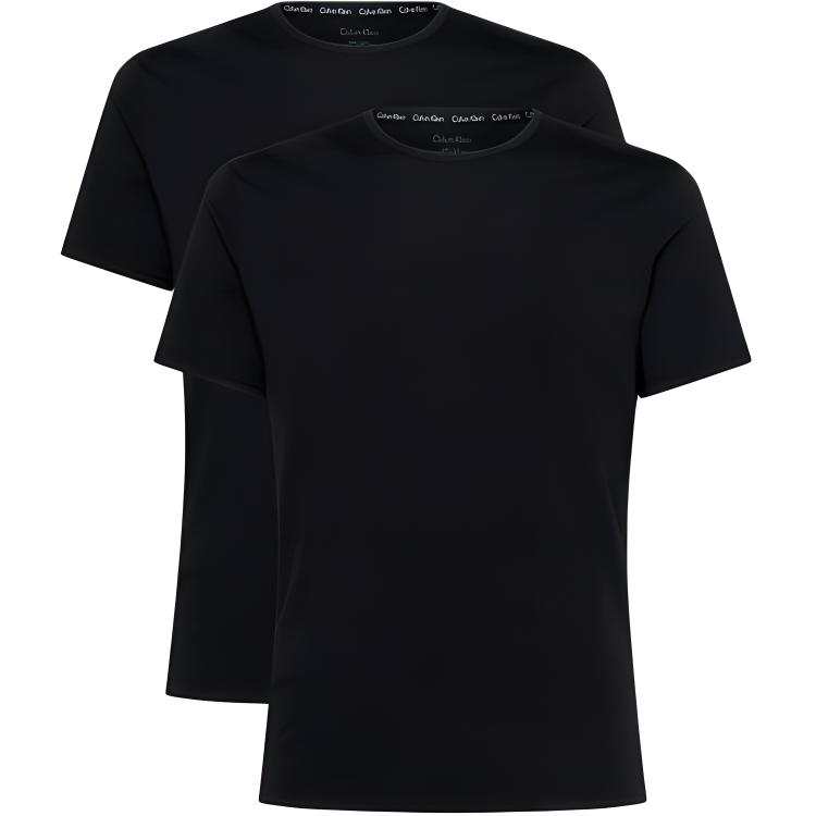 CALVIN KLEIN T Shirt Europe Version Men's 2 Pack Black