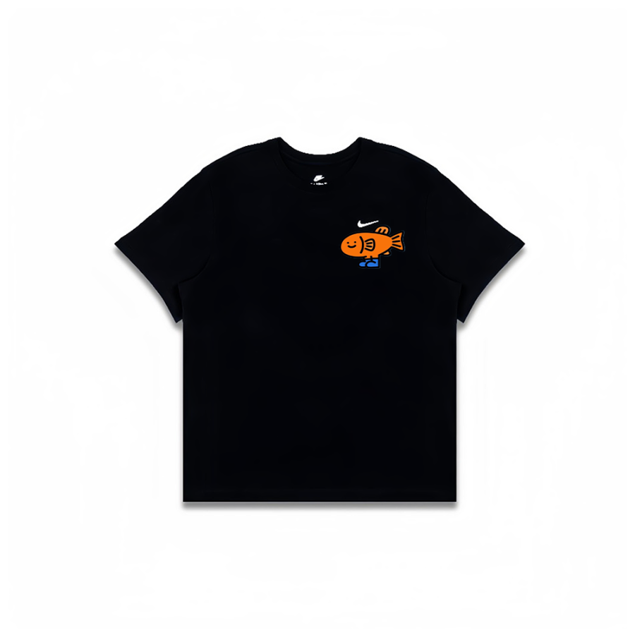 Nike Nike T Shirts Men's Black Crew Neck Moderate Straight Fit