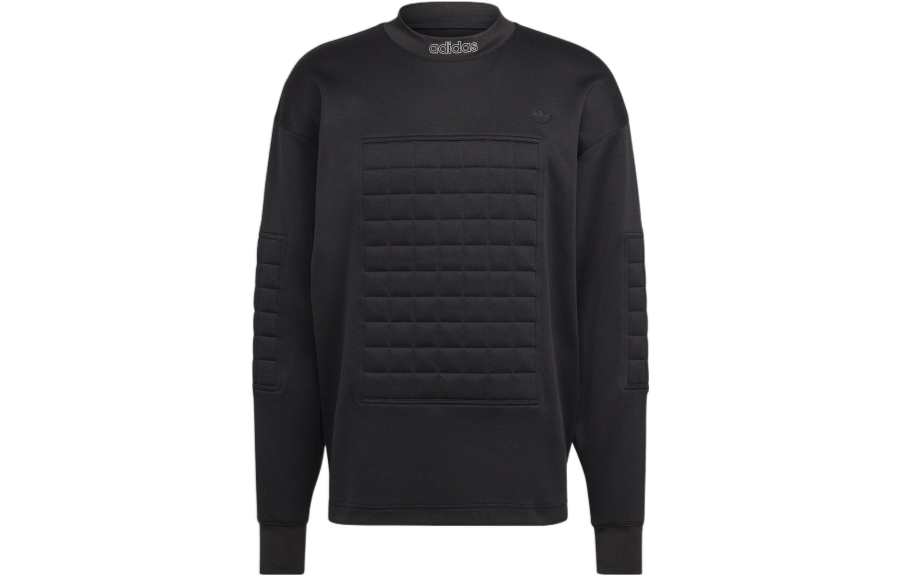 Adidas Originals Blue Version Collection Sweatshirts Men's Black Crew Neck Moderate Regular