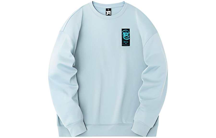 ANTA Anta Basketball Collection Solid Color Patterned Print Pullover Fleece Lined Long Sleeved Sweatshirt Men's