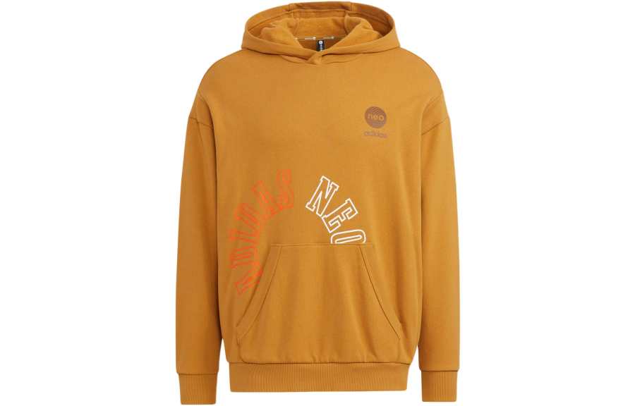 Adidas Neo Sweatshirts Unisex Yellow Hooded Moderate Regular
