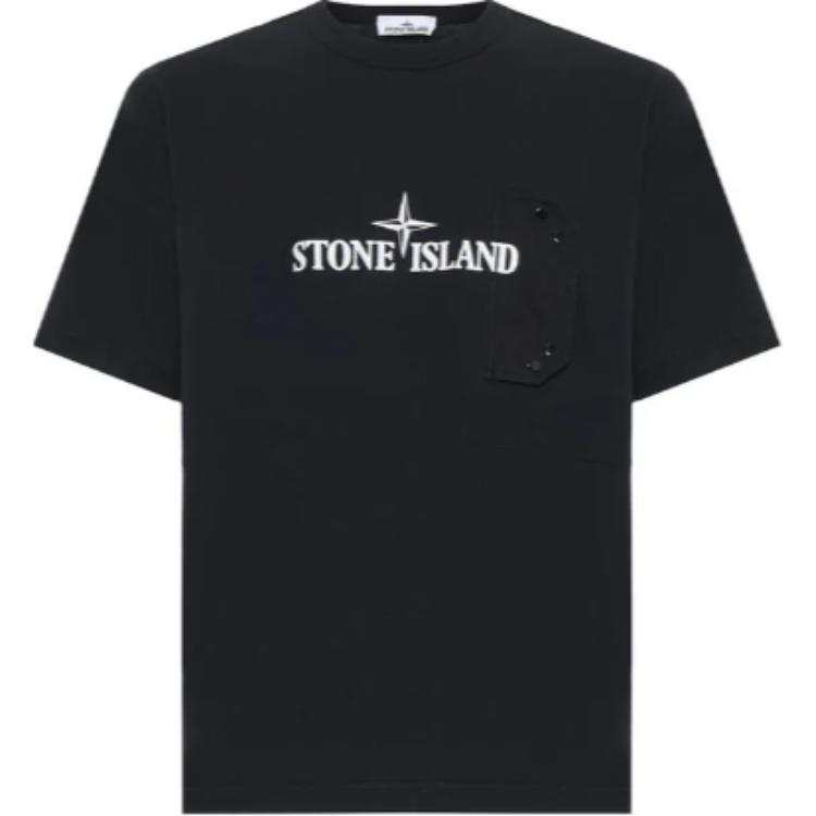 STONE ISLAND Logo Printed Crewneck T Shirt