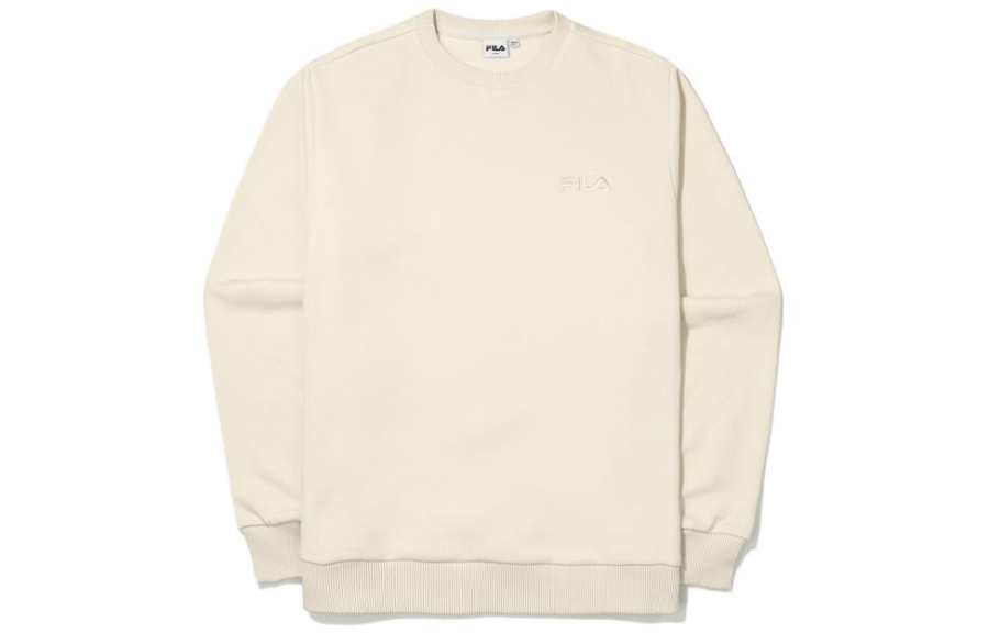 FILA Sweatshirts Unisex Beige Crew Neck Moderate Regular
