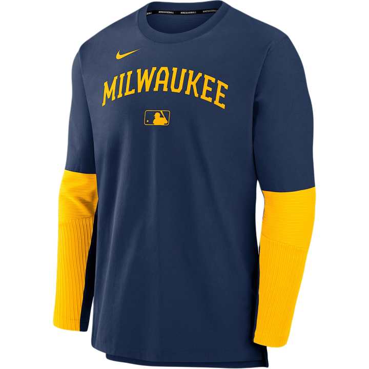Nike Nike Milwaukee Brewers Authentic Collection Player Men's Nike Dri FIT Mlb Pullover Sweatshirt