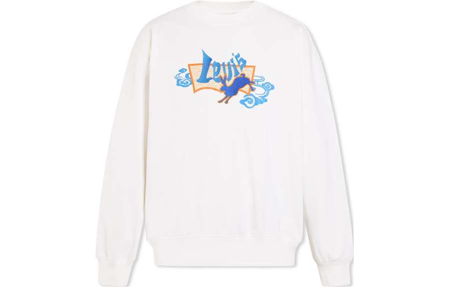 Levis Levis Sweatshirts Men's White Crew Neck Moderate Regular
