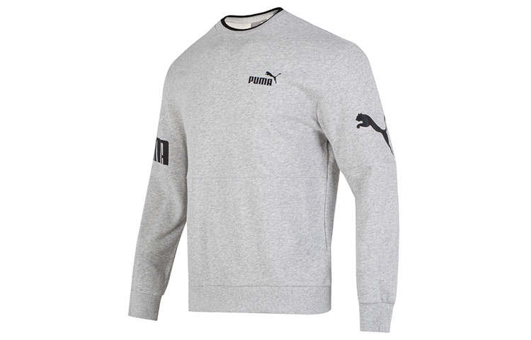 PUMA PUMA Sweatshirts Men's Gray Crew Neck Moderate Regular