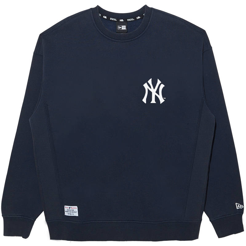 New Era MLB Collection NY Embroidered Logo Crew Neck Fleece Lined Pullover Loose Fit American Sweatshirt Unisex