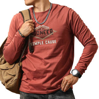 JIYAN T Shirts Men's Crew Neck Moderate Straight Fit